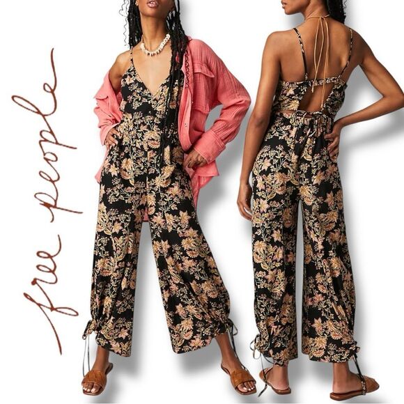 FREE PEOPLE Women’s Stand Out Floral Print One-Piece/Jumpsuit in the Size Large - Picture 6 of 16
